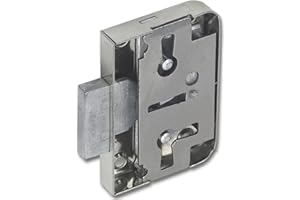 ‎VASALAT Möbelschloss mit Euroschlüssel , Dornmaß 25 mm , Stahl vernickelt , inkl. Schlüssel, Schließblech und Schrauben, Silber