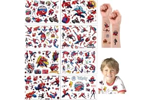 PAGASUS Spiderman Temporales Niñas Niños, Marvel Spider-Man Pegatinas Tattoos Stickers Regalo de Decor Fiesta Para Niños Infantiles Adultos