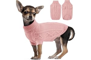 ALAGIRLS Maglione per cani a collo alto, Natale, caldo abbigliamento per cuccioli, maglieria classica, grazioso maglione per cani di piccola taglia, Chihuahua, abbigliamento per cani di piccola