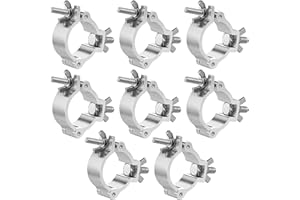BORDEAG 8 Pezzi Morsetto Per Luci Da Palcoscenico, Truss Clamp 28-35mm, Morsetti Per Luci Scena, Ganci In Lega Di Alluminio Per Traverse Truss Clamp Capacità Di Carico 80kg Per Faretti Standard Fari Mobili