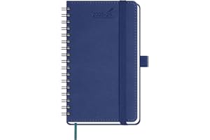 BEZEND Agenda Settimanale 2025 2026 Tascabile Spirale, A6 15,5 x 9 cm, 18 Mesi Diario Scuola Piccola da Lug.25 a Dic.26, Portapenne, Copertina Morbida in Pelle PU - Mirtillo