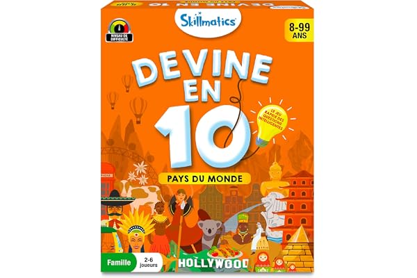 Skillmatics Jeu de Cartes Devine en 10 Les Pays du Monde, Cadeau pour 8 Ans et Plus, Un Jeu très Amusant à Jouer en Famille ou en Voyage