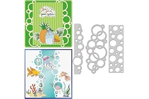 ‎GLOBLELAND GLOBLELAND Blase Runder Hintergrund Stanzformen für die Herstellung von Kartendekoration Blasen Grenzen Stanzformen Schablonen für Scrapbooking Fotoalbum