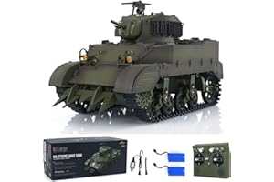 TOUCAN RC HOBBY 1/16 RTR RC Tank US M5A1 Stuart VI Télécommande Light Tank Deux Batteries Radio pour 14 ans