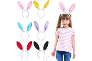 Acxilexy 6 Pezzi Orecchie da Coniglio Fascia, Orecchie di Coniglio Pasqua Accessori Costumi di Cosplay, Fascia Orecchie di Coniglio per Bambini Adulti Coniglio Costume Accessori Decorazioni