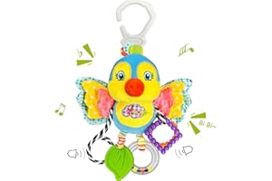 Kulveanju Bebe Juguetes 6-12 Meses, Juguete Cuna Bebe, Actividades Bebe Carrito Juguetes Colgantes con Espejo, Sensoriales 0-6 Meses Regalos para Bebes, Juguetes de Asiento de Coche de Bebé, Birdie