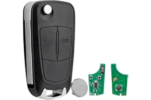 VAILIKEY 433MHz 2-Buttons Replacement Key Fob Fit for Vauxhall Astra H/Corsa D/Meriva/Insignia/Zafira | Delphi System with PCF7941 Chip & HU100 Blade