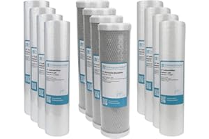 Trinkwasserladen 2 Jahre Filter Set 10" 12-teilig Ersatzfilter Umkehrosmose RO Sediment Aktivkohle
