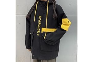 Harajuku Winter Coréen Cargo Jacket Femmes Hommes Vintage Cause Cachette à Capuche 2020 Lettre Hit Couleur Safari Style Style Vestes