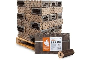 HEIZFUXX Holzbriketts Pinikay Hartholz Octagon Hartholzbriketts Kaminbriketts Ofenbriketts Brennholz Brikett Gluthalter 10kg x 30 Gebinde 300kg / 1 Palette Paligo