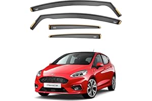 iSpeed Premium Wind Deflectors for Ford Fiesta mk8 5 Door Hatchback 2017-up 4pc - Keep Your Car Ventilated in Rain - Reduce Wind Turbulence - Tinted, In-Channel Type