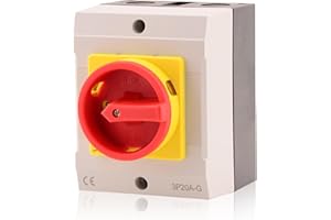 ‎SPITZENSPANNUNG ELEKTROTECHNIK Intratec Hauptschalter Gehäuse, 16 A, 3-polig – Aufputz Steuerschalter, Komplettlösung für Innen- und Außenbereich, Lasttrennschalter IP65, 100 x 80 x 120 mm