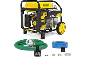 Champion Power Equipment - Portable Trash Water Pump with Hose Kit (7.5cm/3" Inlet) - 1,000L per Minute, 11.5L Petrol 223CC Engine, Wheel Kit & Foldable Handle, Clean or Dirty Water, Pools & Floods