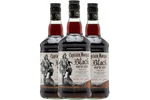 DISTRIBUIDOR Ron Captain Morgan Black Spiced Añejo Botella Misil 1 L (Caja de 3 Botella Misil de 1 L)