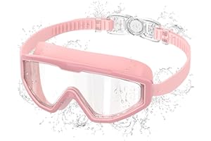 Ambienden Lunette Piscine Enfant, Anti-Buée UV, Vision Large, Réglage 1 Bouton, Joint Silicone, Lunettes de Natation 3-12 Ans Unisexe