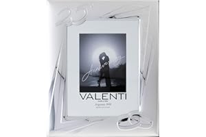 VALENTI & CO. Valenti&Co - Cornice Portafoto in Argento cm 18x24. Ideale Come Regalo per Nozze d'Argento - 25 Anni di Matrimonio o per Il venticinquesimo di parenti o Mamma e papà.