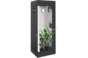 TOPRON Tienda de Cultivo 40x40x120cm, Tienda de Cultivo con Ventana de Visualización, Tienda de Cultivo Interior Tiendas de Cultivo Mylar Reflectantes Hidropónicos, Bandeja de Suelo Extraíble