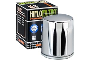 MOTOCAR Filtre à huile Hiflofiltro chromé HF170C pour Harley Davidson Sportster/Classic/Softail