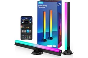 Govee Barre LED RGBIC, Double Perles Lumineuses et 38cm Rétroéclairage TV WiFi Barre, plusieurs Options de Placement, pour TV 45-70 pouces, Fonctionne avec Alexa et Google Assistant, Couleur Noire