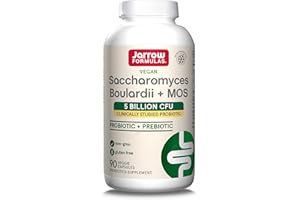 ‎JARROW FORMULAS Jarrow Formulas, Saccharomyces Voulardii plus MOS, 90 vegane Kapseln, 250mg (5 Mrd. KBE) Saccharomyces boulardii & 200mg MOS-Hefefraktion je Dosis, Glutenfrei, Sojafrei, GMO frei, Geschmacksneutral