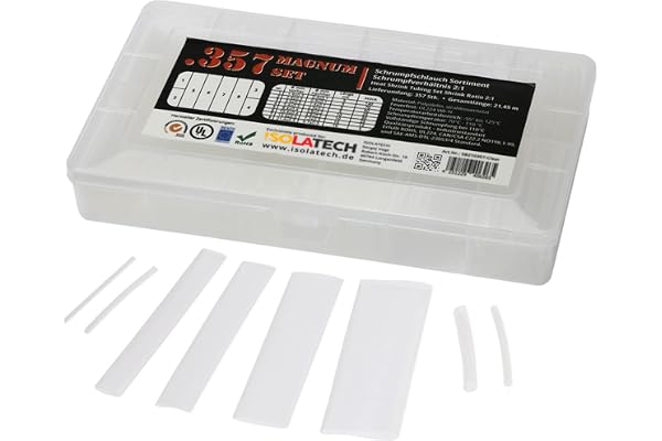 ISO-PROFI® 357 pcs Magnum Box Gaine Thermorétractable assortiment Set Ratio 2: 1 transparent