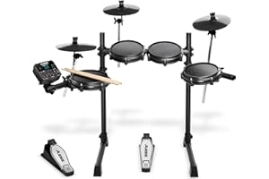 Alesis Turbo Mesh Kit - Electric Drum Set for Beginners with Quiet 8" Mesh Pads, Lessons, 100+ Sounds, Drum Sticks and Connection Cables