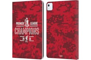 Head Case Designs Officially Licensed Liverpool Football Club Digital Camouflage 2025 Premier League Champions Leather Wallet Case Compatible With Apple iPad Air 11 2020/2022/2024/2025