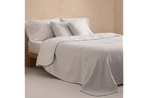 GAMUSI Nowoczesna narzuta na łóżko 80/90 cm lekka przejściowa wiosna lato kropki żakardowe bawełniane oddychające, 180 x 270 cm, beżowe