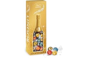 Lindt LINDOR Christmas chocolate gift packaging 324g - Festive Champagne bottle packaging - Christmas gift
