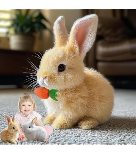 Lapin Peluche Interactif Réaliste – Bouge, Saute Et Oreilles Tremblantes – Idéal Cadeau Anniversaire Ou Pâques - 3