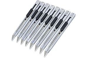 EPIEZA x8 Unidades de 9mm Cúter de Cuchillas Profesional ángulo de Corte de 30 grados. Fleje manejable y compacto. Herramienta de Corte Preciso.