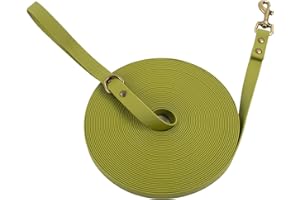 Wisedog Green 15m Long Line Training Lead for Dogs - Vintage Classic Style Dog Lead