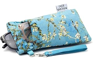 Face Shadow Custodia per Occhiali da Sole Morbida a Scatto per 2 Occhiali da Sole, Borsa per Occhiali in Microfibra per Donna e Uomo, Unisex