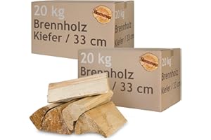 Bois de pin Bois de Chauffage 5-500 kg pour Poêle et Cheminée Brasero Grill Panier à Feu Bûches de 33 cm Flameup, Quantité:40 kg