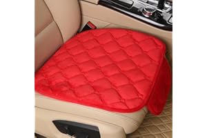 IXITON Cuscino universale per sedile auto in flanella, confortevole protezione per sedile auto, con fondo antiscivolo per alleviare la pressione sull'anca (rosso, cuscino di seduta 1pz)