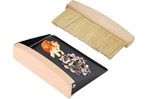 YOYIAG Ensemble balai et pelle de table : pelle et balayette à main en bois, pelle à farine, mini balayette de table - pelle et balai - Petit balai de cheminée