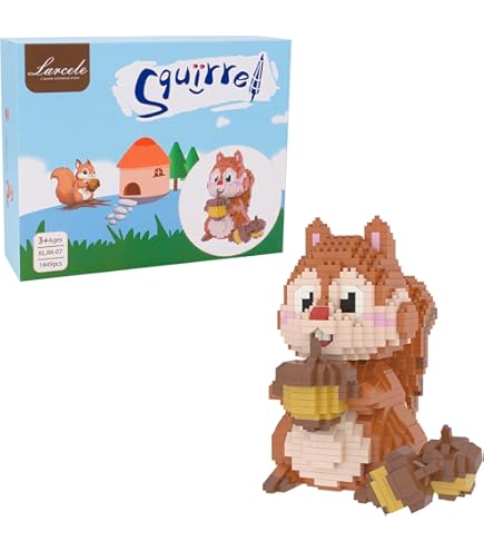 Larcele 753 stuks micro bouwstenen speelgoedset, mini dieren-bouwblokken set KLJM-05 (Siberische Husky