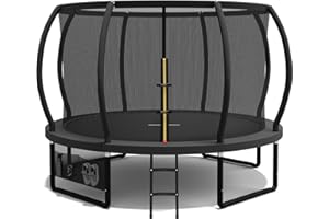 ‎DEVOKO Devoko Trampolin Outdoor Ø 228/305/366/427 cm, GS-Zertifikat, Kindertrampolin Gartentrampolin mit Sicherheitsnetz, Rundes Riesentrampolin mit Leiter und Schuhbeutel