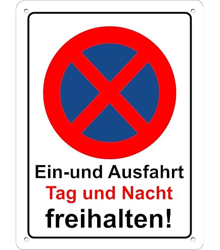 Cartello Adesivo Per Ingresso/Uscita – "Tenere Libero Giorno E Notte" – Prodotto In Germania, 20 Varianti Di Materiale E Dimensioni, Resistente Ai Raggi UV