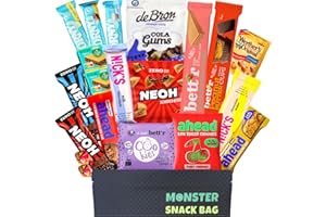 ‎MONSTER SNACKBAG 20 Zuckerfreie Süssigkeiten ohne Zucker oder Zuckerzusatz als Probierpaket oder als Geschenkidee - Keto Süßigkeiten low carb mit Schokolade auch für Diabetiker