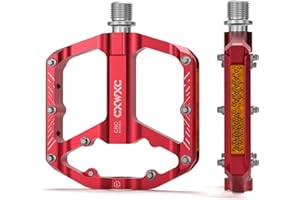 CXWXC Pedali Flat Mtb con Riflettori, Pedali bici a 3 cuscinetti,9/16 pollici, CNC alluminio, per mountain bike, bici da strada