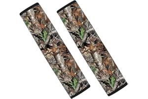 Showudesigns Camo Car Seatbelt Pads Auto Seat Belt Cushion Camouflage Hunting Tree Soft Shoulder Strap Belt Covers Harness Protector for Cars/Bags/Cameras Brown
