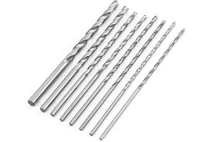 Helikformiga borrar, extra lång metallborr, 8 st extra långa träborr i höghastighetsstål 4-10 mm för trä för rostfritt stål