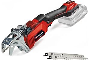 Einhell Sierra de ramas con batería GE-GS 18/150 Li-Solo Power X-Change (18V, 100mm espesor de corte máx, 20 mm altura carrera, estribo de rama desmontable, incl. 2 hojas de sierra, sin batería)