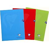 Clairefontaine 293311AMZC - Pack of 3 Stapled Notebooks - Mimesys - 24 x 32 cm - 48 Square Pages - White Paper 90g - Polyprop