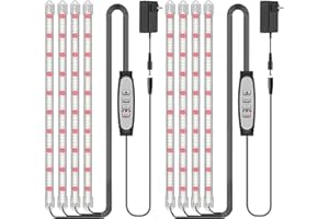 COKOLILA 2 Paquetes 4 Barras Luz de Cultivo de espectro completo, Lampara Cultivo con 480 LED, Luz para Crecimiento con temporizador 6/12/18H, 3 modos, adecuado para Plantas de Interior