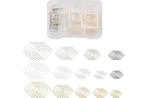 Craftdady Lot de 84 anneaux carrés en laiton pour boucles d'oreilles 8 mm ~ 20 mm