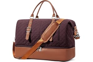 WINSPANSY Sac de Voyage Femme，Sacs de Bagage à Main Sport Weekend Grand Format avec Compartiment à Chaussures Sac de Clinique Camping étanche Mommy Bag Violet