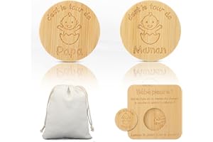 JIAWAGGAG Pièce de décision pour Papa Maman Cadeau Grossesse Future Parents Cadeau Naissance Papa pour Maman Cadeau Baby Shower Naissance Pièce de Décision Original Amusante pour Jeune Maman avec sac en coton