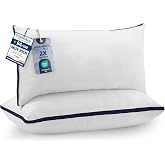 Utopia Bedding Pillow 40 x 70 cm Pack of 2, Microfiber, Navy Blue | Polyester Filling 3D Microfiber Cover Navy Blue Easy to M
